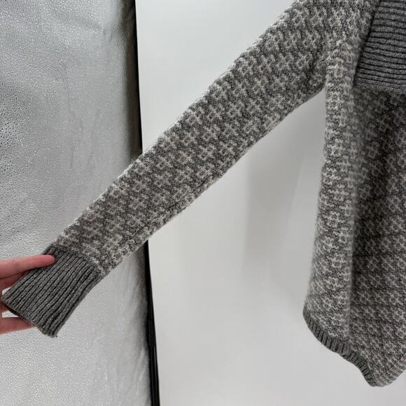 Loft Gray Wool Blend Open Front Knit Cardigan Women's Size Medium FLAWED - Picture 8 of 13